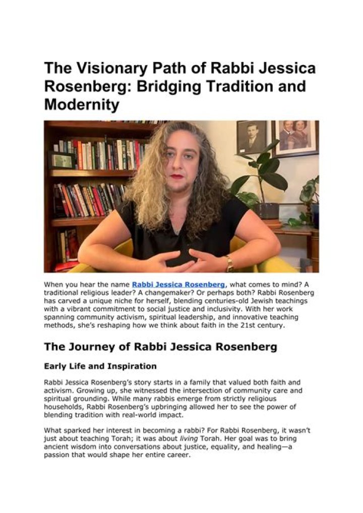 Discovering The Journey Of Rabbi Jessica Rosenberg