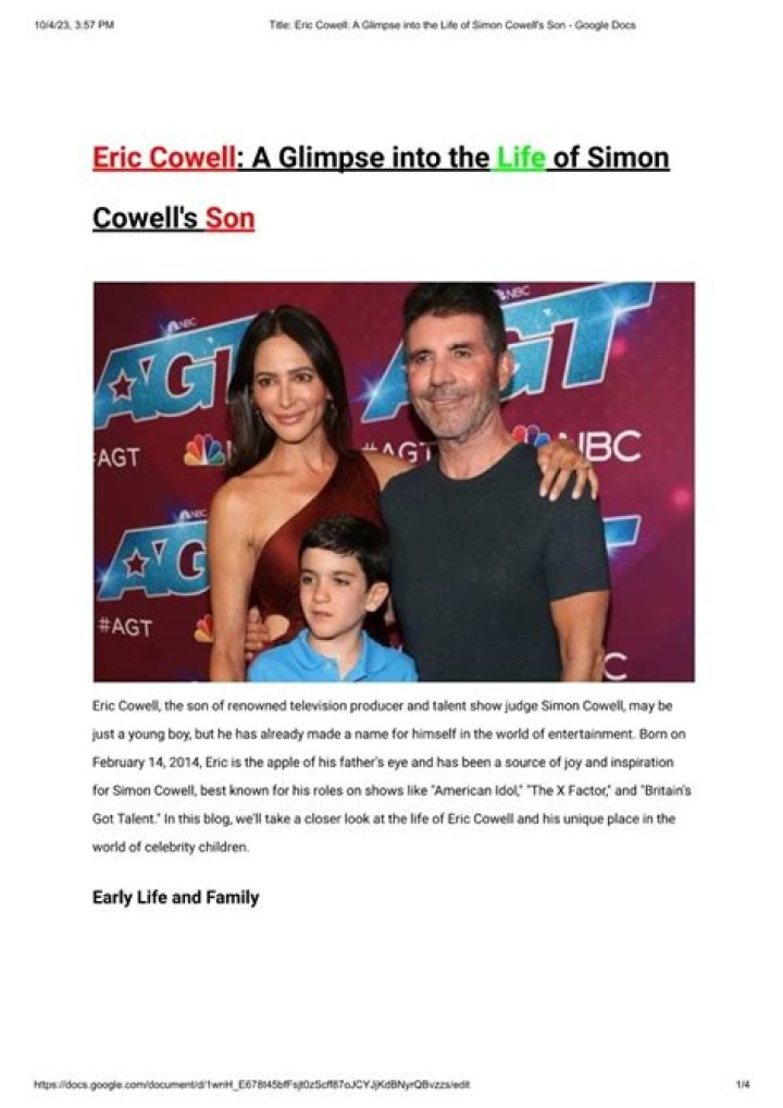 Uncovering The Life Of Simon Cowell’s Son