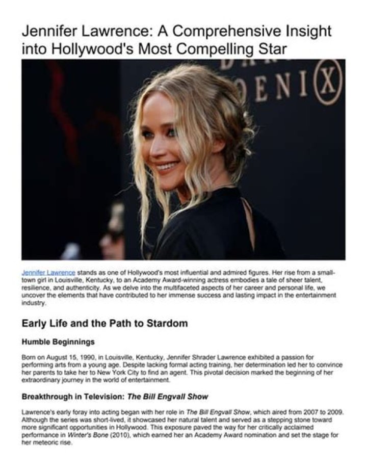 Unveiling The Jennifer Lawrence Leak: A Comprehensive Breakdown